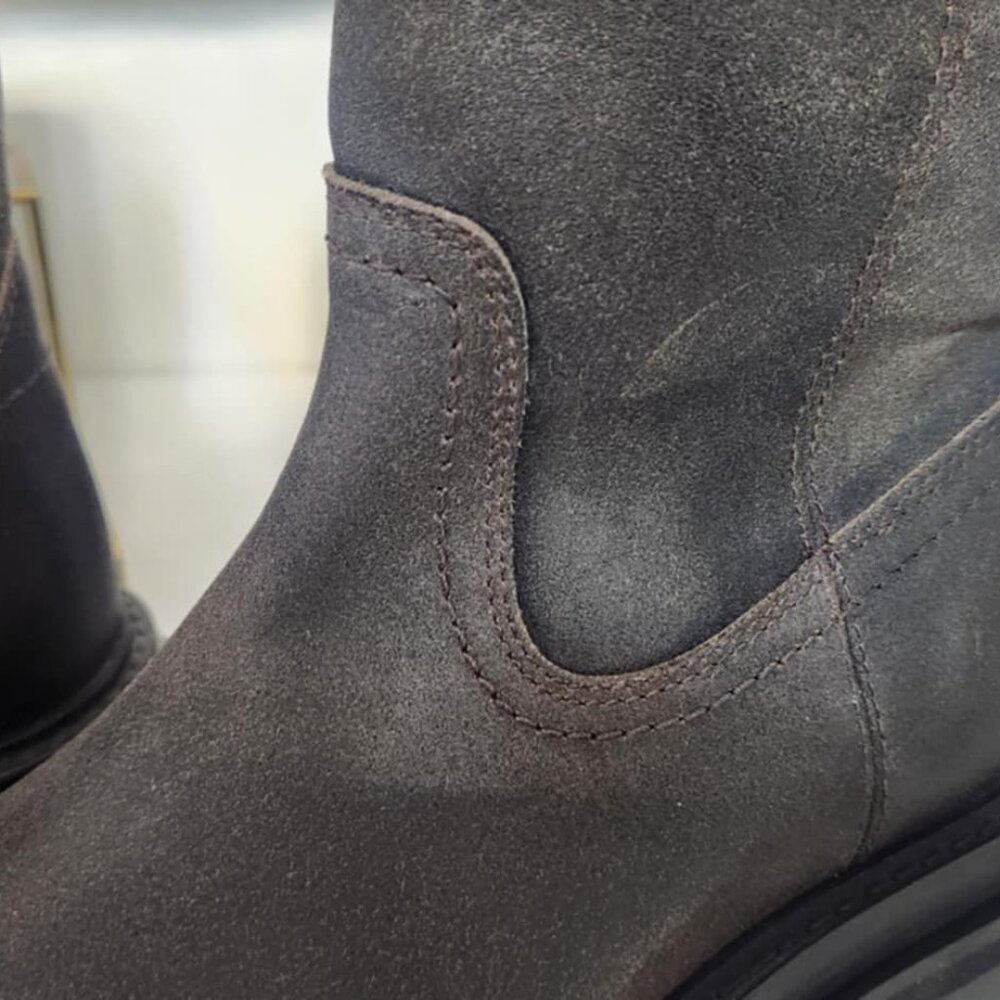 FRYE chocolate brown moto lug sole booties- new without tags - Picture 8 of 8